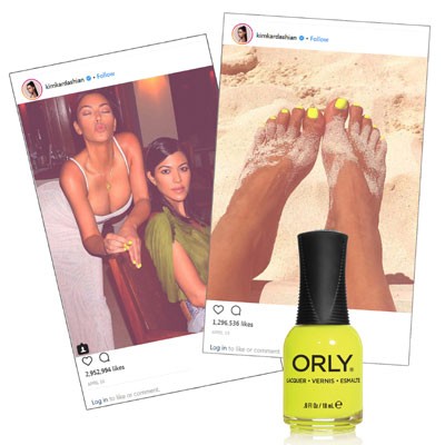 קים קרדשיאן, מככבת עם לק צהוב ניאוני ברגליים ובידיים. 2343 - קים קרדשיאן, מככבת עם לק צהוב ניאוני ברגליים ובידיים.